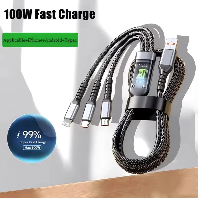 3-in-1 fast charger cable