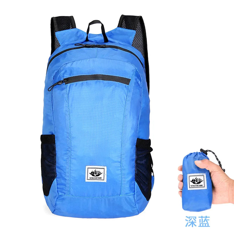 18L Portable Foldable Backpack Folding Mountaineering Bag Ultralight Outdoor Climbing Cycling Travel Knapsack Hiking Daypack