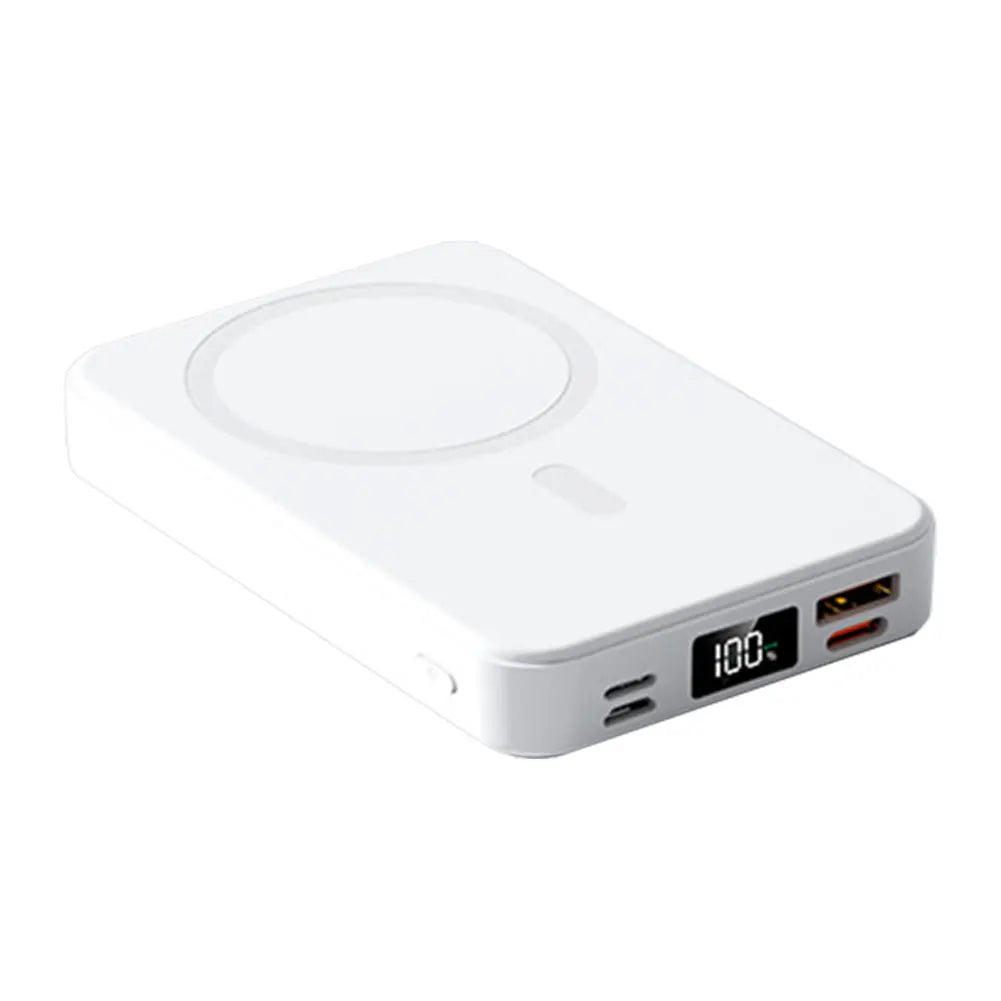 10000mAh 15W Magnetic Power Bank with Folding Stand Portable Wireless Charger Lightweight Spare Battery for Outdoor Travel Camp