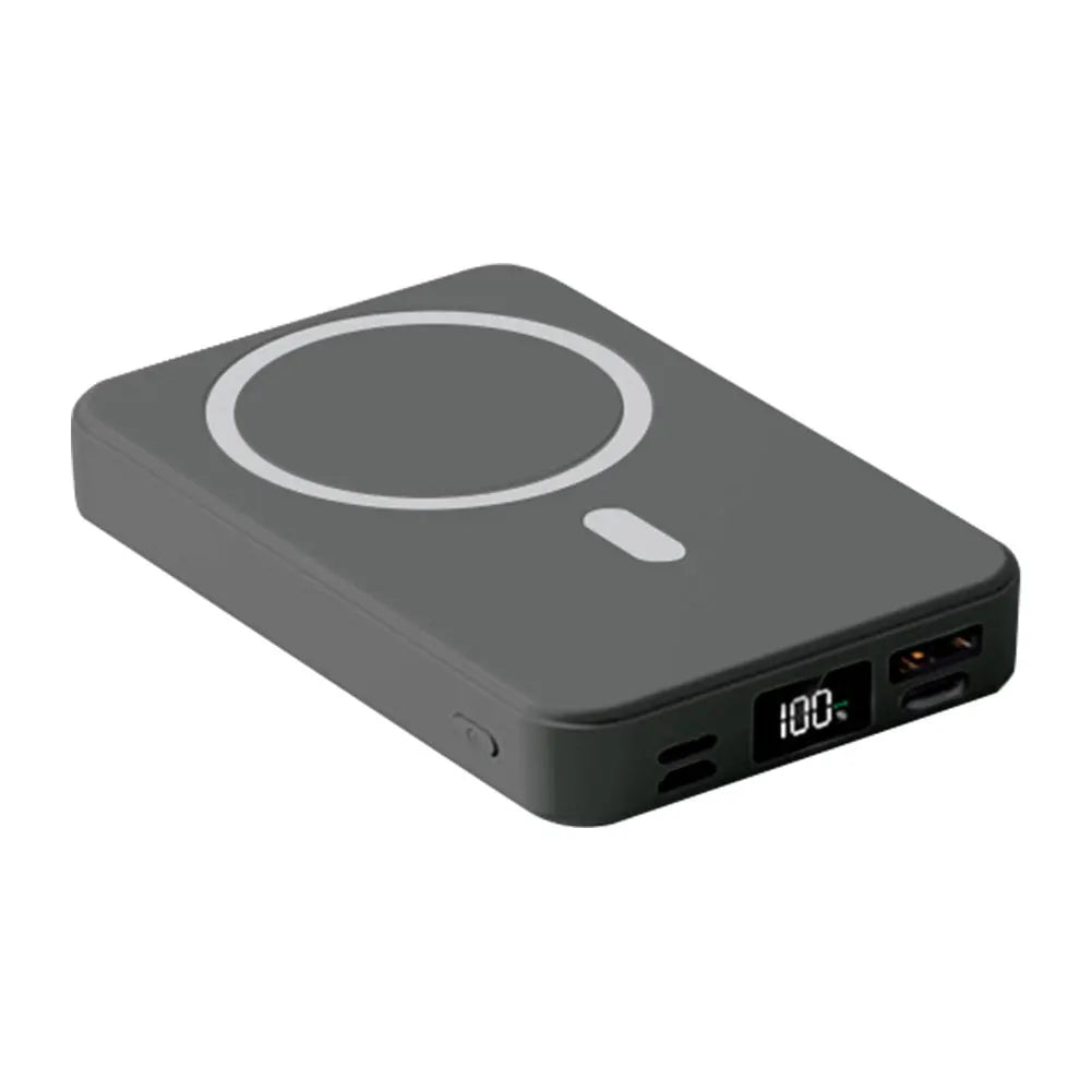 10000mAh 15W Magnetic Power Bank with Folding Stand Portable Wireless Charger Lightweight Spare Battery for Outdoor Travel Camp