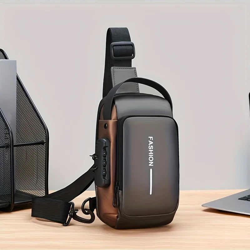 Men's Durable Anti-Theft Sling Bag, Stylish Motorcycle & Casual Sports Crossbody Bag with Phone Pocket for Daily Commute