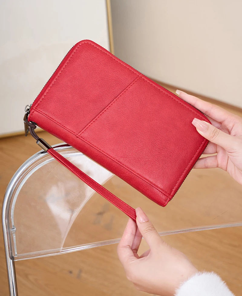 New Travel Passport Clip Wallet Women and Men Multifunctional PU Leather Card Holde RFID Anti Theft Swiping Wallets Storage Bag