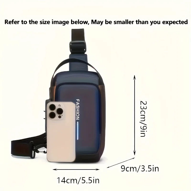 Men's Durable Anti-Theft Sling Bag, Stylish Motorcycle & Casual Sports Crossbody Bag with Phone Pocket for Daily Commute