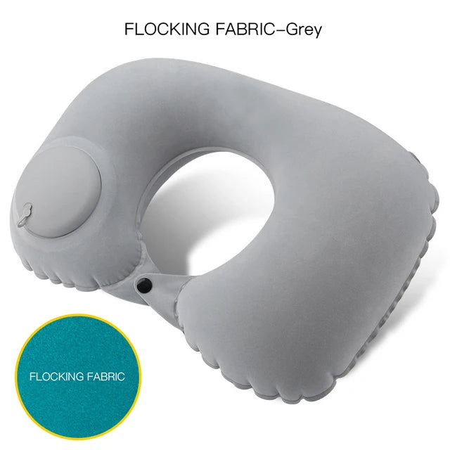 U-shape inflatable neck travel pillow