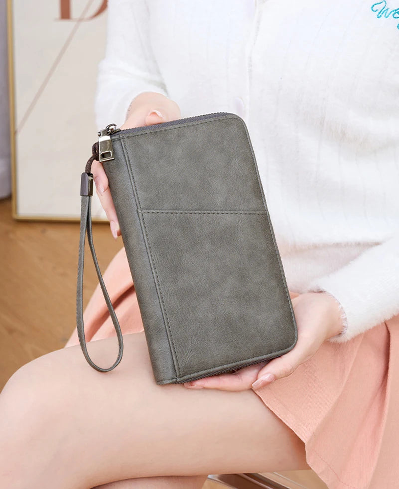 New Travel Passport Clip Wallet Women and Men Multifunctional PU Leather Card Holde RFID Anti Theft Swiping Wallets Storage Bag