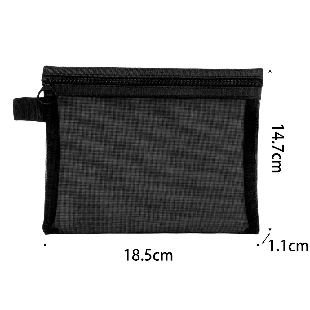 Mesh cosmetic travel organizer bags