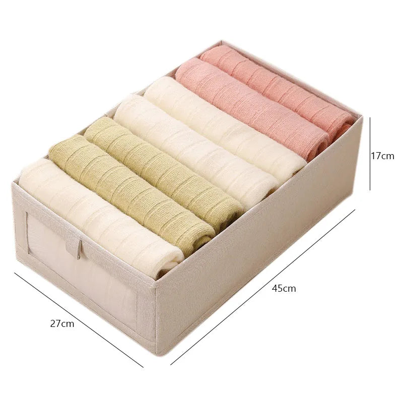 Clothes Storage Box For Household Visible Wardrobe Storage Organizers Bedroom Foldable Boxes Jeans Underwear Pants Organizer Box
