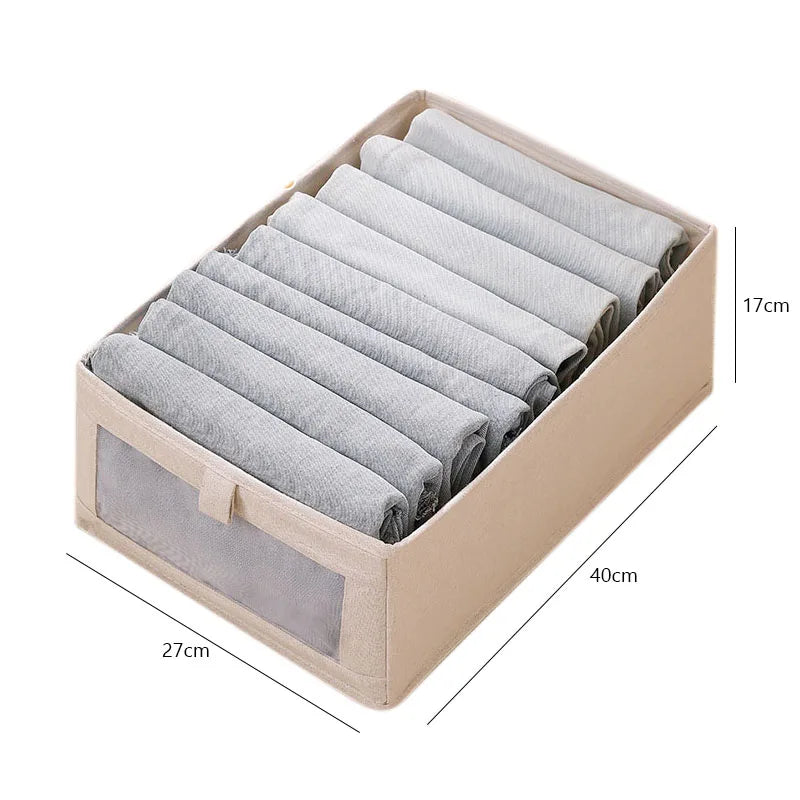 Clothes Storage Box For Household Visible Wardrobe Storage Organizers Bedroom Foldable Boxes Jeans Underwear Pants Organizer Box