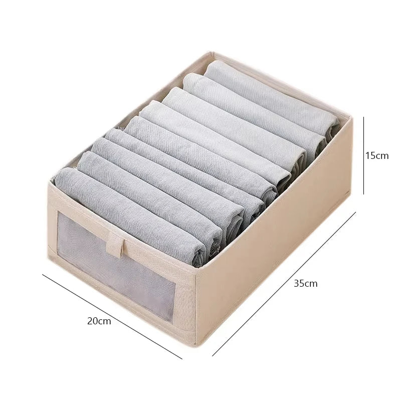 Clothes Storage Box For Household Visible Wardrobe Storage Organizers Bedroom Foldable Boxes Jeans Underwear Pants Organizer Box
