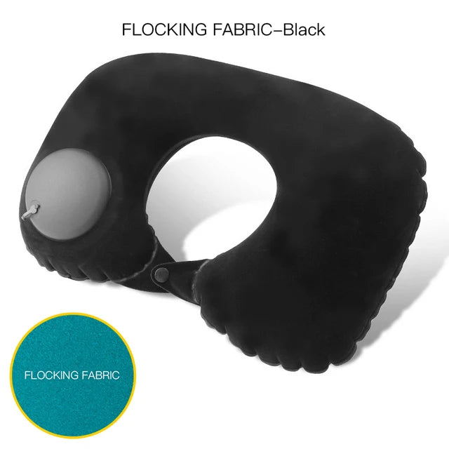 U-shape inflatable neck travel pillow