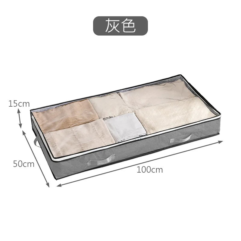 2PCS Household Bed Bottom Storage Box Collapsible Non-Woven Clothing Quilt Toy Blanket Storage Box Storage Bag