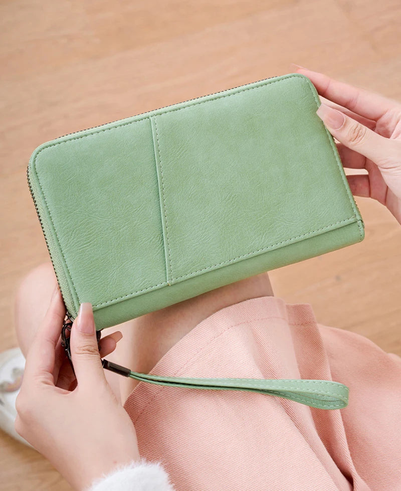 New Travel Passport Clip Wallet Women and Men Multifunctional PU Leather Card Holde RFID Anti Theft Swiping Wallets Storage Bag