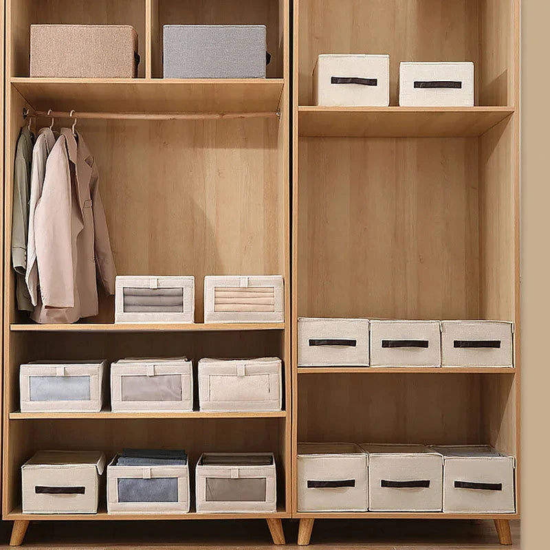 Clothes Storage Box For Household Visible Wardrobe Storage Organizers Bedroom Foldable Boxes Jeans Underwear Pants Organizer Box