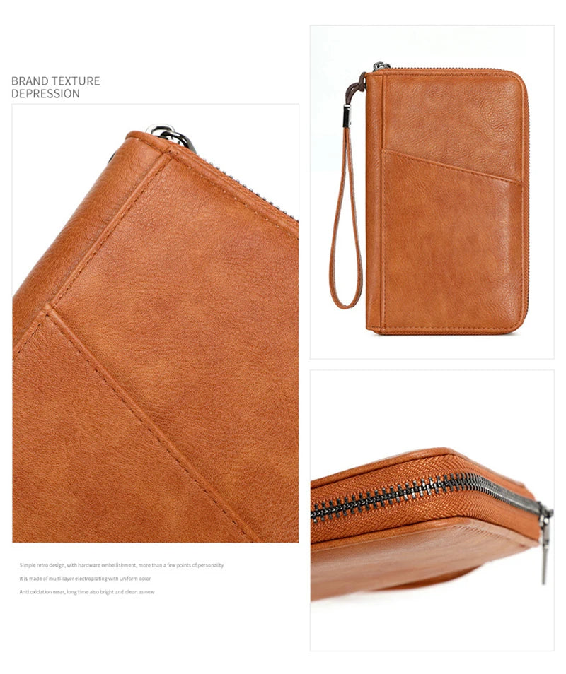New Travel Passport Clip Wallet Women and Men Multifunctional PU Leather Card Holde RFID Anti Theft Swiping Wallets Storage Bag