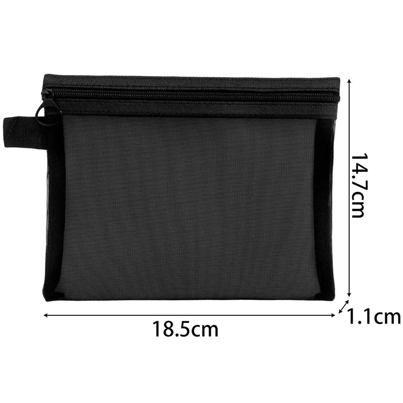 Mesh cosmetic travel organizer bags