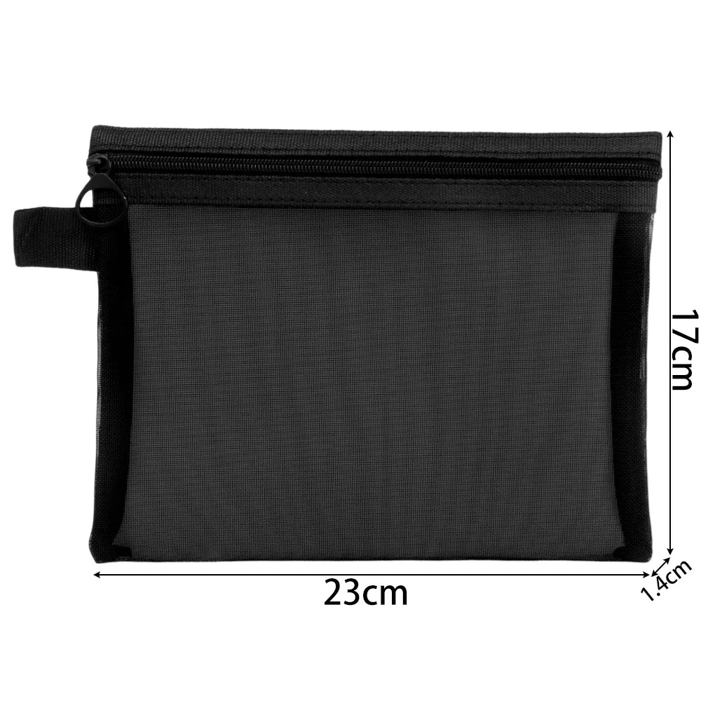 Mesh cosmetic travel organizer bags