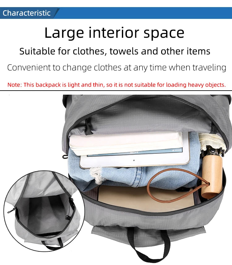 18L Portable Foldable Backpack Folding Mountaineering Bag Ultralight Outdoor Climbing Cycling Travel Knapsack Hiking Daypack