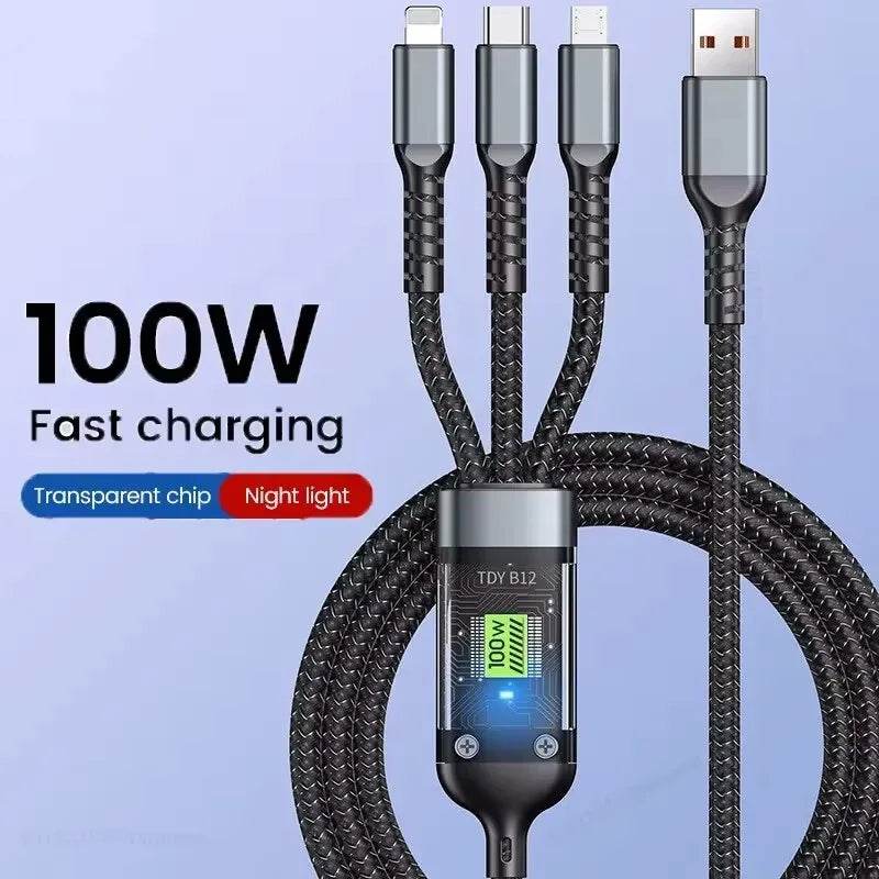 3-in-1 fast charger cable