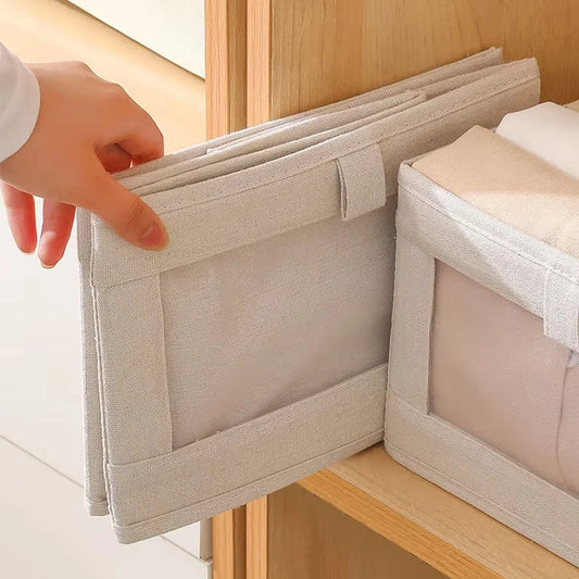 Clothes Storage Box For Household Visible Wardrobe Storage Organizers Bedroom Foldable Boxes Jeans Underwear Pants Organizer Box