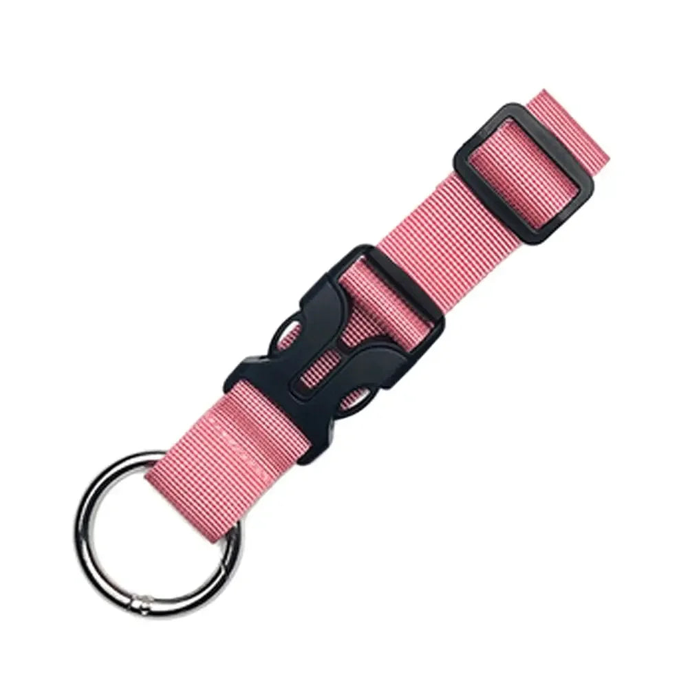 Portable travel luggage strap for securing bags and jackets to suitcases.