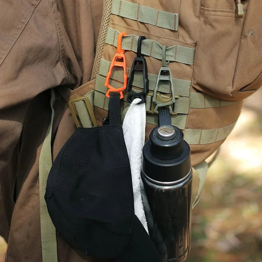Outdoor glove clip holder for travel and camping.