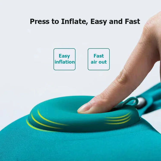 U-shape inflatable neck travel pillow
