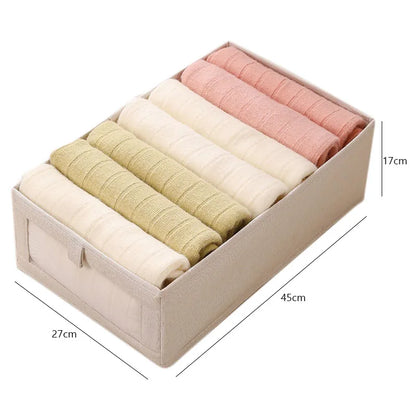 Clothes Storage Box For Household Visible Wardrobe Storage Organizers Bedroom Foldable Boxes Jeans Underwear Pants Organizer Box