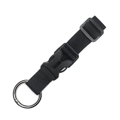 Portable travel luggage strap for securing bags and jackets to suitcases.