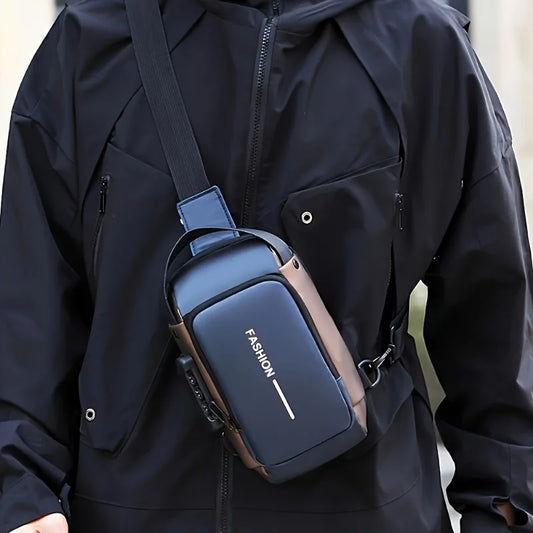 Men's Durable Anti-Theft Sling Bag, Stylish Motorcycle & Casual Sports Crossbody Bag with Phone Pocket for Daily Commute