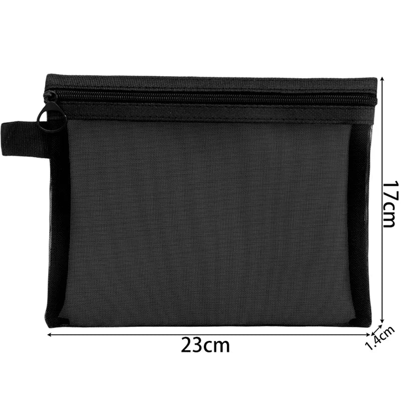 Mesh cosmetic travel organizer bags