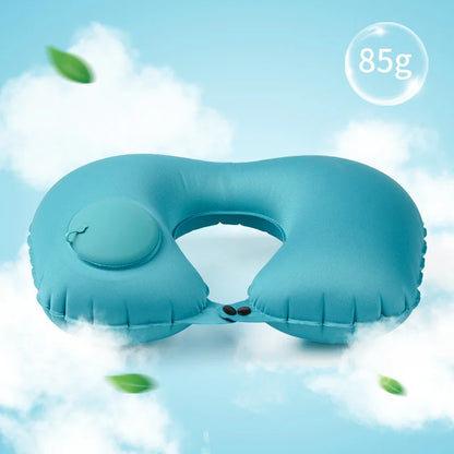U-shape inflatable neck travel pillow